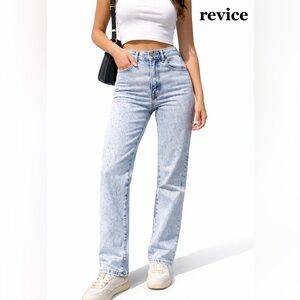 Revice High Rise Straight Jeans Size 26| 100% Cotton 29” Inseam button fly